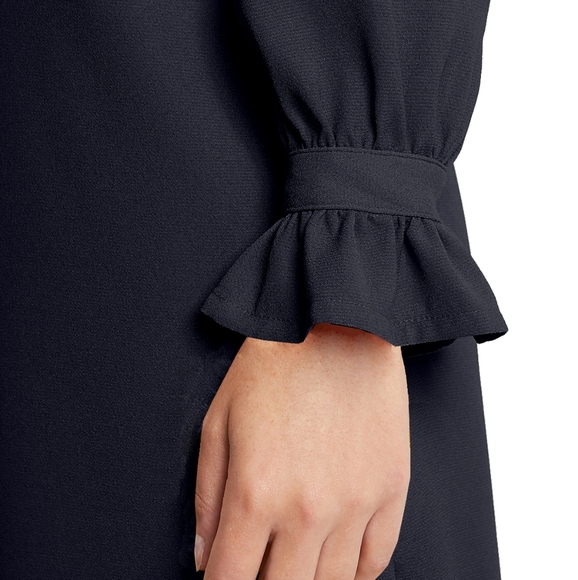 Frill Cuff Tunic Navy Dress - Picture 3 of 7